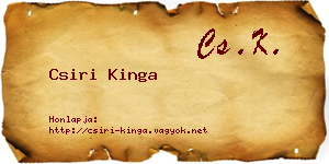 Csiri Kinga névjegykártya
